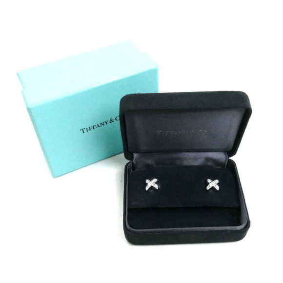 TIFFANY 18k Silver Diamond Earrings - Picture 5 of 5